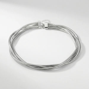Auralyx - Multilayer Wrap Snake Chain Necklace Silver