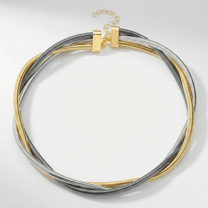Auralyx - Multilayer Wrap Snake Chain Necklace Multicolor