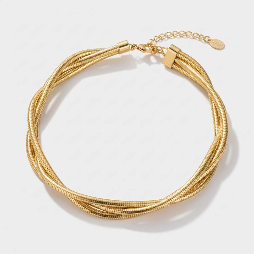 Auravex - Multilayer Wrap Snake Chain Necklace Gold