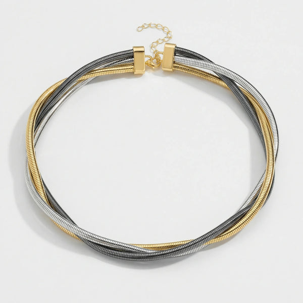 Auravex - Multilayer Wrap Snake Chain Necklace Multicolor
