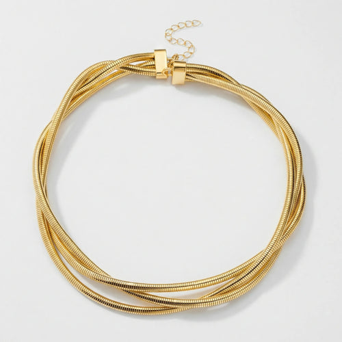 Auravex - Multilayer Wrap Snake Chain Necklace Gold
