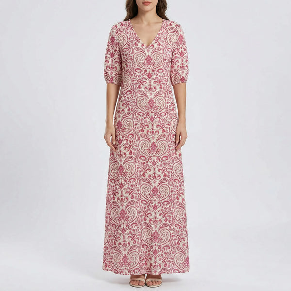 Blossomara - Floral Print Bohemian Maxi Dress Style 6