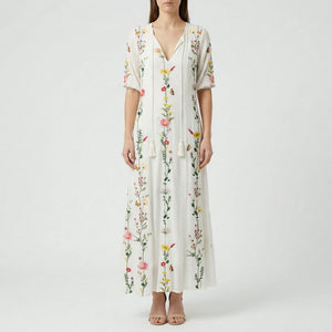 Blossomara - Floral Print Bohemian Maxi Dress Style 2