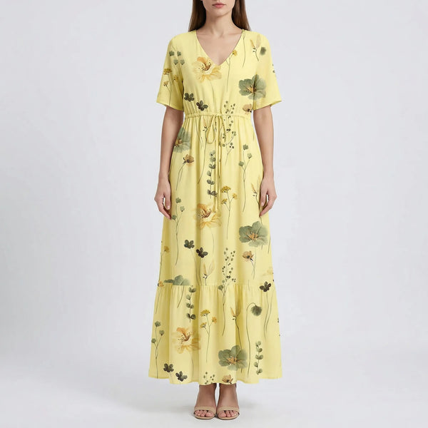 Blossomara - Floral Print Bohemian Maxi Dress Style 3