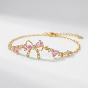 Bowvelle - Delicate Bow Charm Chain Bracelet