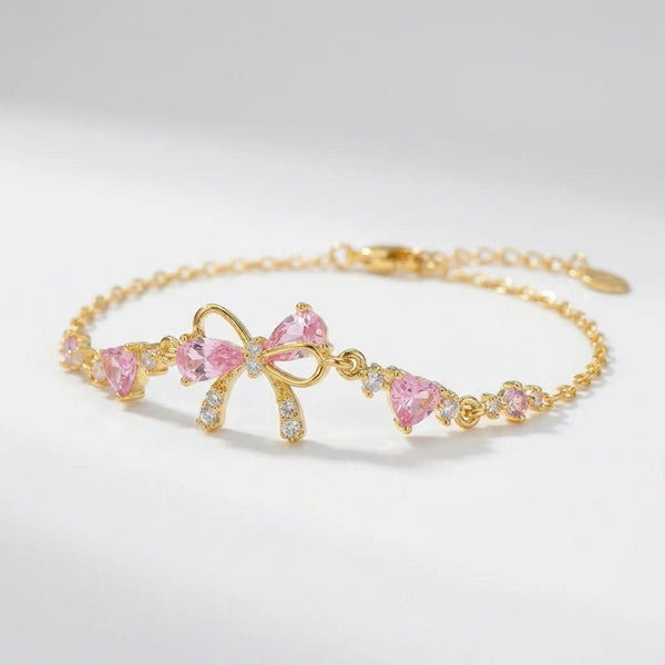 Bowvelle - Delicate Bow Charm Chain Bracelet