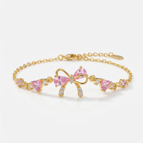 Bowvelle - Delicate Bow Charm Chain Bracelet Gold