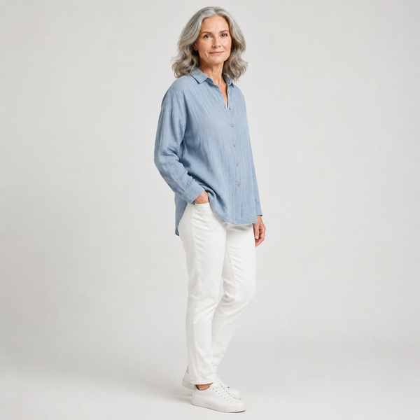 Breevia - Relaxed Button-Down Women's Shirt