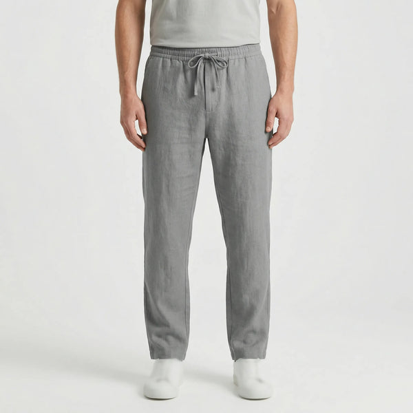 Breezlo - Lightweight Drawstring Casual Pants Gray