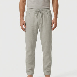 Breezlo - Lightweight Drawstring Casual Pants Light Gray