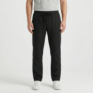 Breezlo - Lightweight Drawstring Casual Pants Black