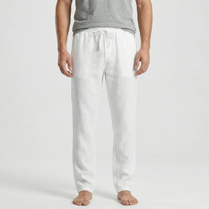 Breezlo - Lightweight Drawstring Casual Pants White