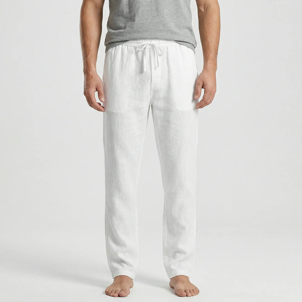 Breezlo - Lightweight Drawstring Casual Pants White