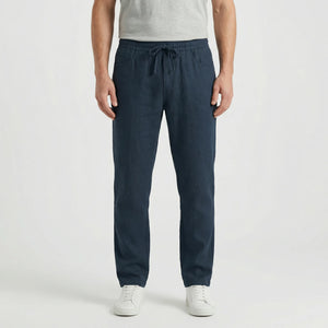 Breezlo - Lightweight Drawstring Casual Pants Dark Blue