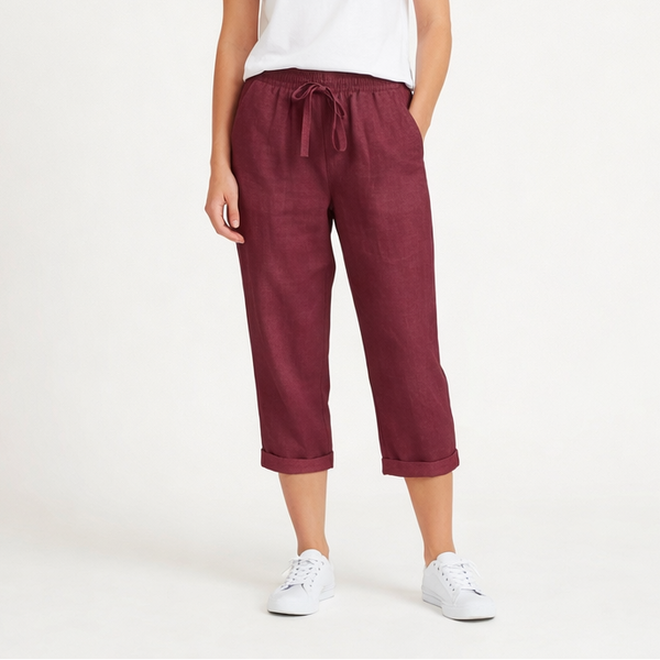 Breezlyn - Relaxed Fit Women's Bermuda Shorts Burgundy