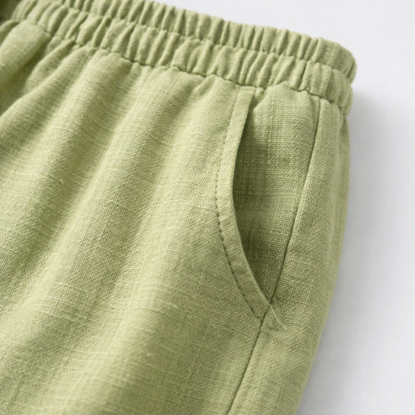 Brezara - High-Waist Drawstring Relaxed Pants