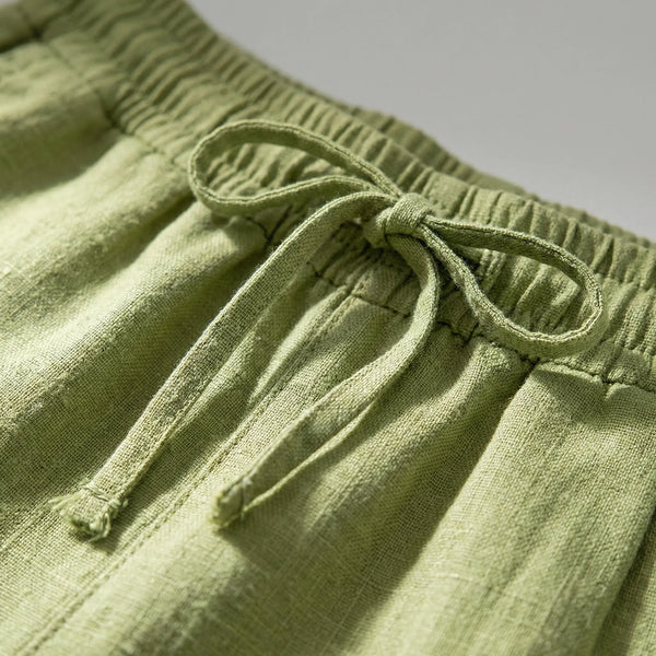 Brezara - High-Waist Drawstring Relaxed Pants