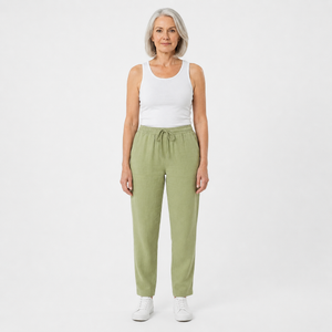 Brezara - High-Waist Drawstring Relaxed Pants
