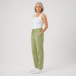 Brezara - High-Waist Drawstring Relaxed Pants