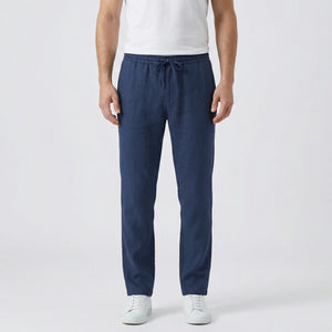 Brezoro - Lightweight Drawstring Casual Pants Dark Blue