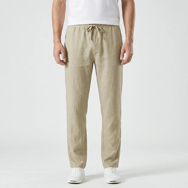 Brezoro - Lightweight Drawstring Casual Pants Khaki