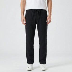 Brezoro - Lightweight Drawstring Casual Pants Black