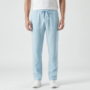 Brezoro - Lightweight Drawstring Casual Pants Light Blue