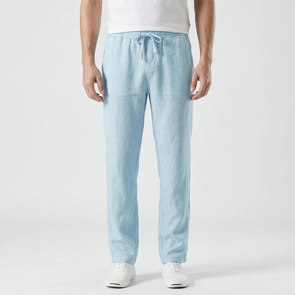 Brezoro - Lightweight Drawstring Casual Pants Light Blue