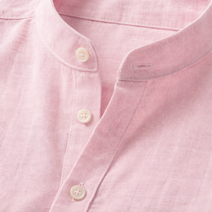 Brezova - Lightweight Band Collar Pullover Shirt