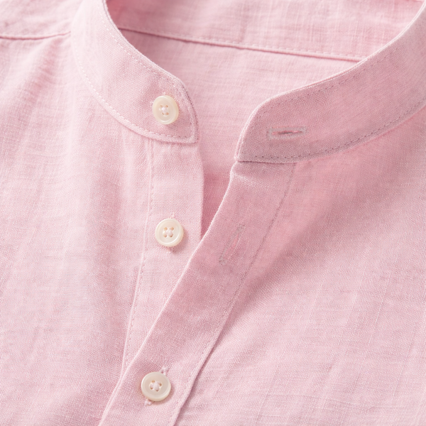 Brezova - Lightweight Band Collar Pullover Shirt
