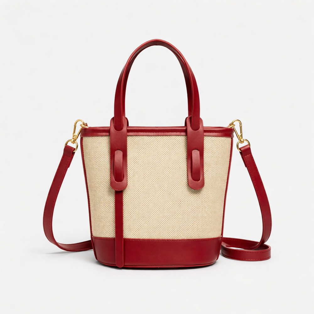 Bucketara - Retro-Inspired Bucket Shoulder Bag Red