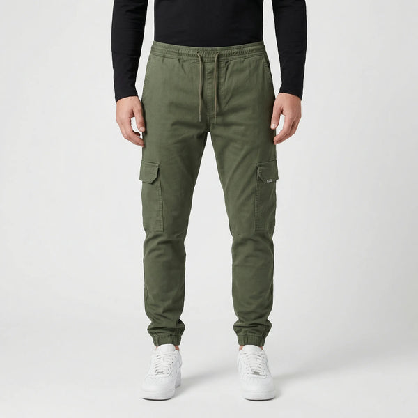 Cargova - Slim Tapered Cargo Jogger Pants Green