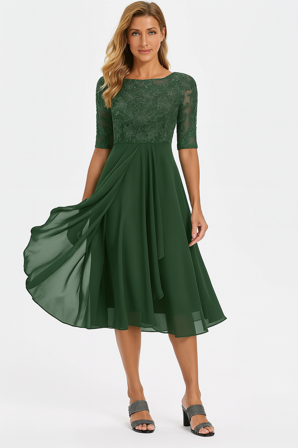 Alyssa - Flowy A-Line Midi Dress For Women