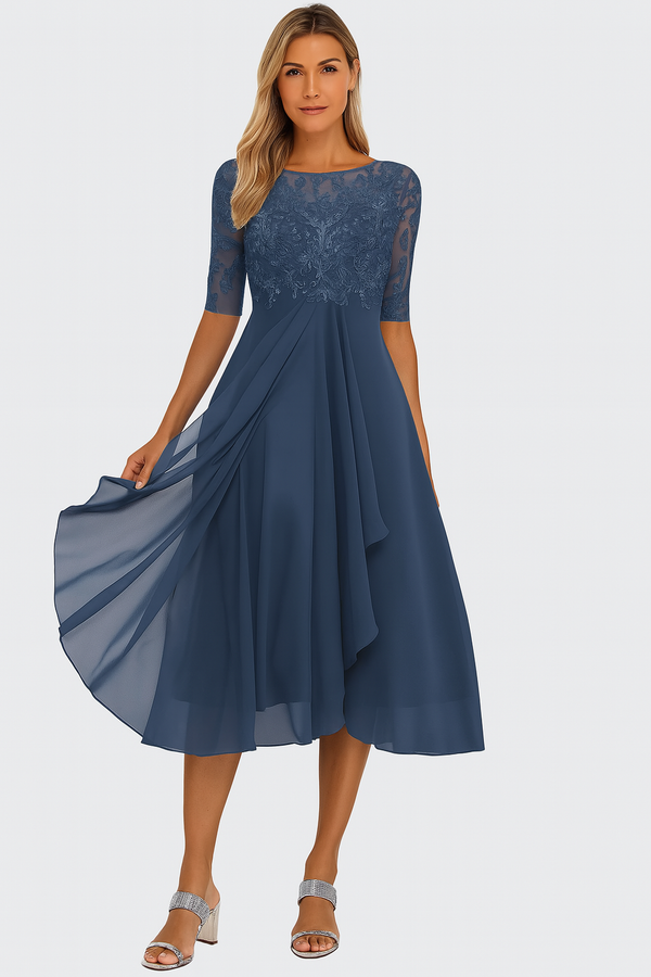 Alyssa - Flowy A-Line Midi Dress For Women