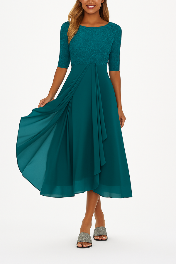Alyssa - Flowy A-Line Midi Dress For Women