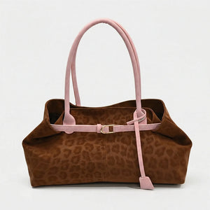 Clareta - Large Capacity Vintage Shoulder Tote Brown B