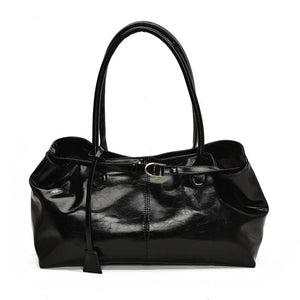 Clareta - Large Capacity Vintage Shoulder Tote Black A