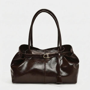 Clareta - Large Capacity Vintage Shoulder Tote Coffee A