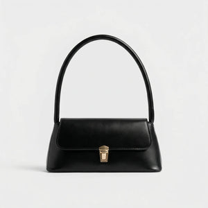 Clariva - Retro Underarm Baguette Handbag Black
