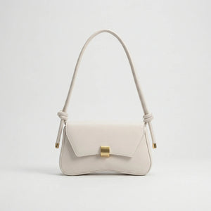 Claspette - Compact Flap-Closure Baguette Bag White