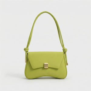 Claspette - Compact Flap-Closure Baguette Bag Green