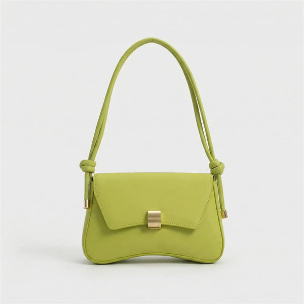 Claspette - Compact Flap-Closure Baguette Bag Green
