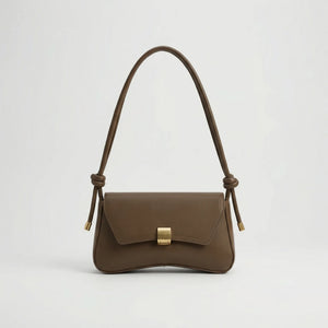 Claspette - Compact Flap-Closure Baguette Bag Brown