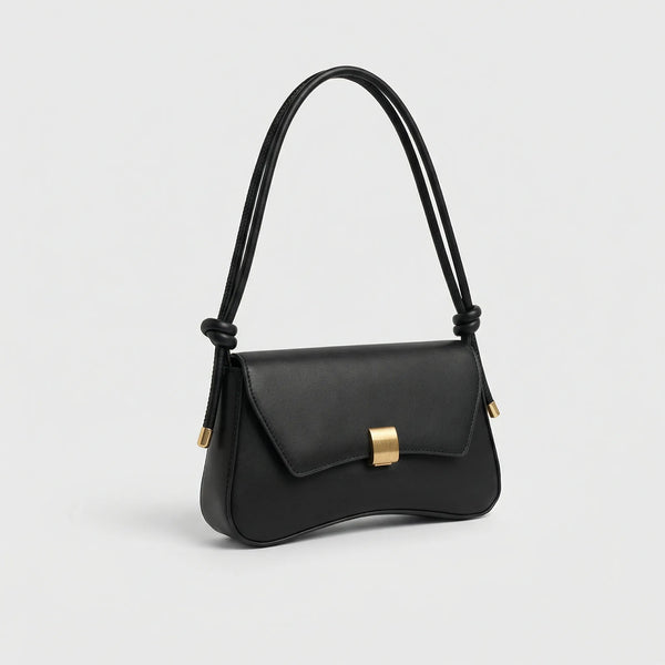 Clavetté - Compact Flap Crossbody Purse Black