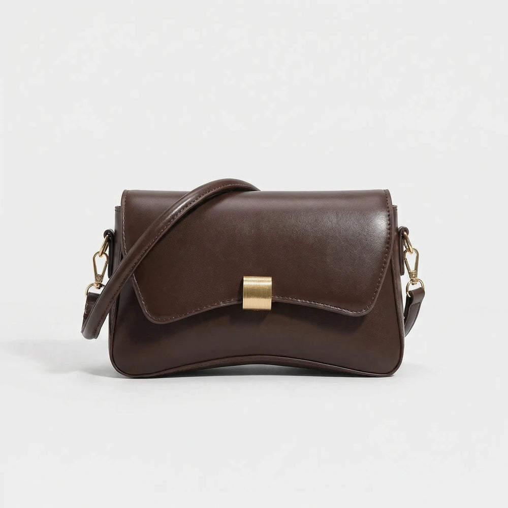 Clavetté - Compact Flap Crossbody Purse Brown