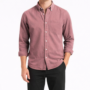 Driftlow - Long Sleeve Button-Down Men's Shirt Pink
