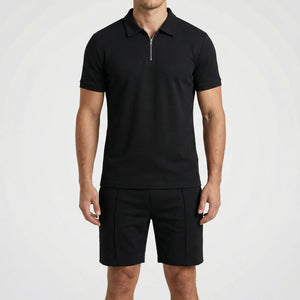 Driftlux - Matching Polo And Shorts Set For Men Black