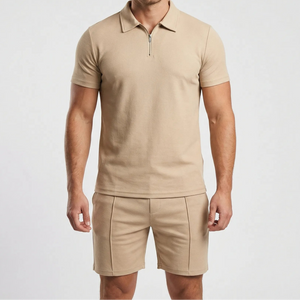 Driftlux - Matching Polo And Shorts Set For Men Beige