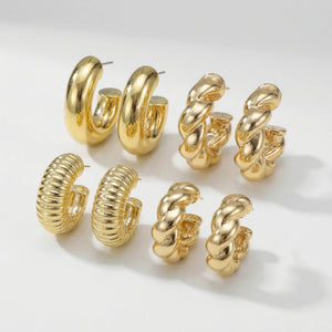 Dropelle - Chunky Hoop And Waterdrop Earring Set Aya5912401