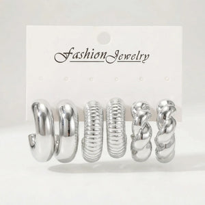 Dropelle - Chunky Hoop And Waterdrop Earring Set Aya5912402